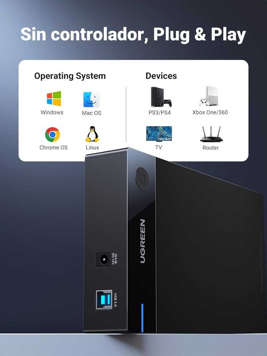 UGREEN Capa de disco rígido SATA SSD de 3,5" suporta até 20TB