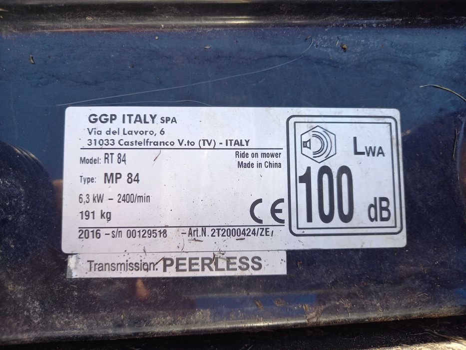 Traktorek kosiarka GGP Italy RT84 MP84 z koszem 2016r. Jak STIGA