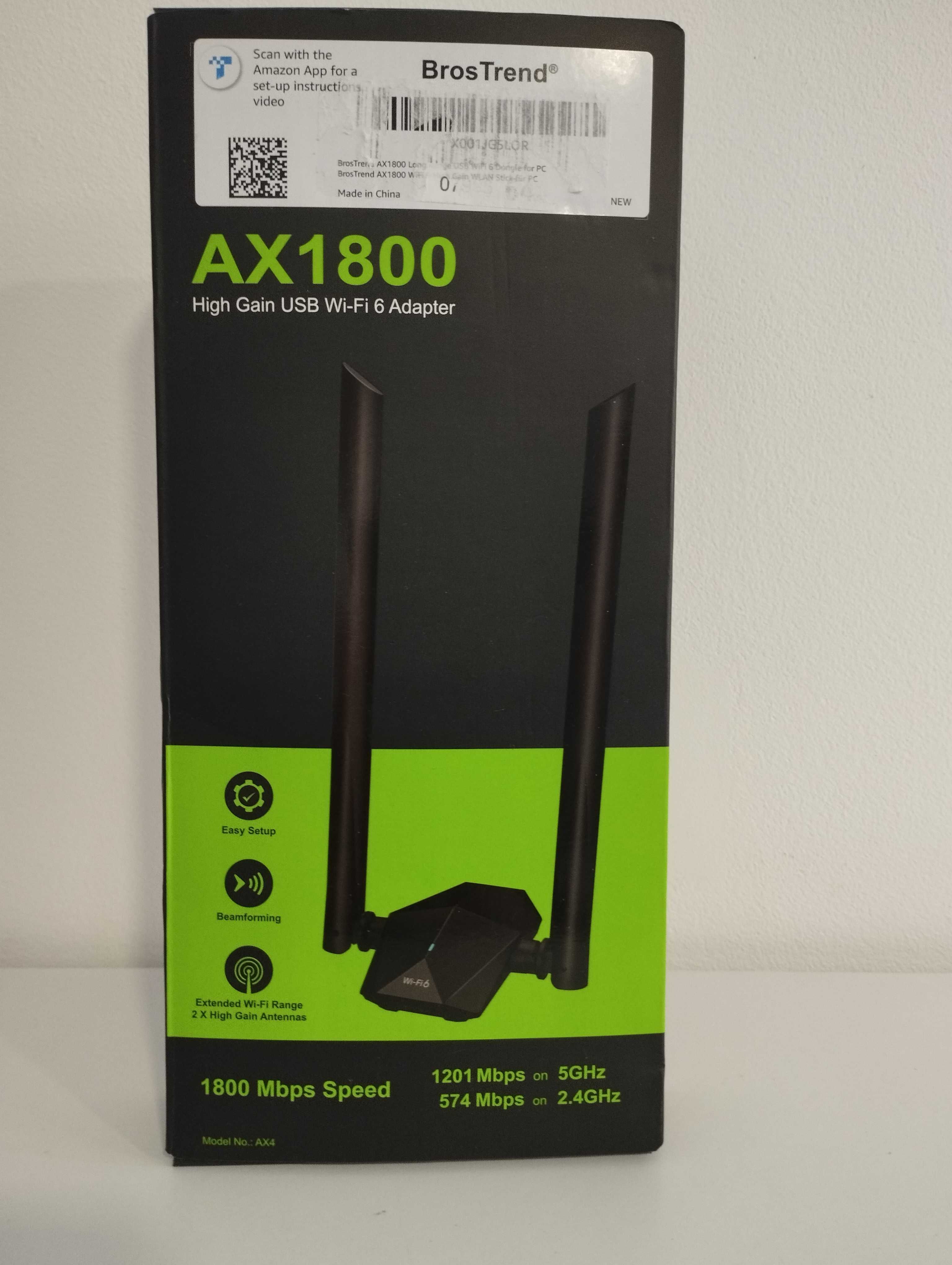 BrosTrend AX1800 Adapter WiFi 6 USB 2.4/5Ghz