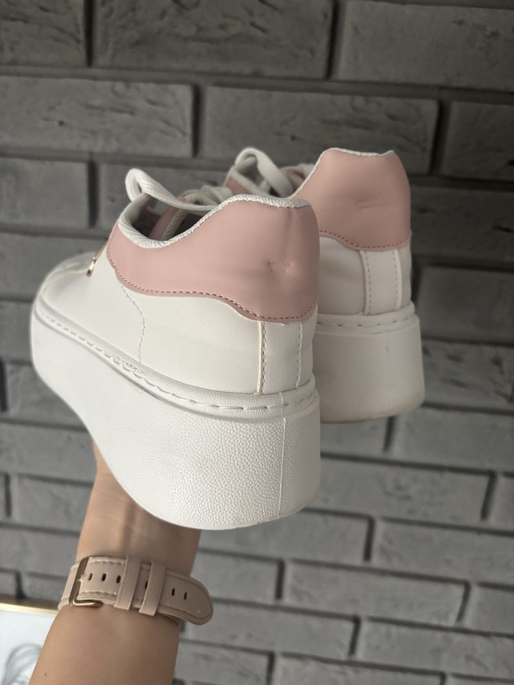 Sneakersy na platformie biale adidasy MS 39