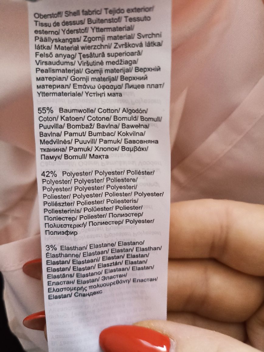 Sukienka z paskiem pudrowy róż roz.S Comma