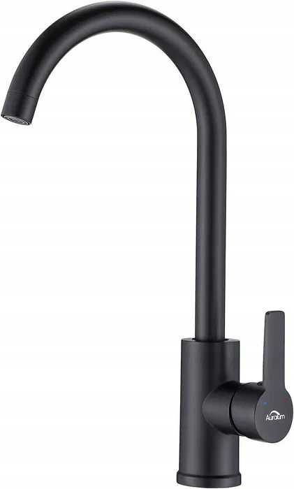 Auralum Bateria zlewozmywakowa z wysoką wylewką CZARNA NOWA GWARANCJA