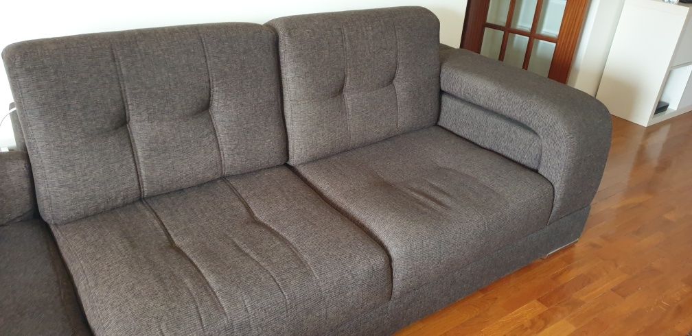 Sofá Castanho com chaise longue