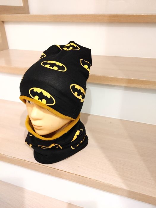 Czapka z kominem na polarku batman