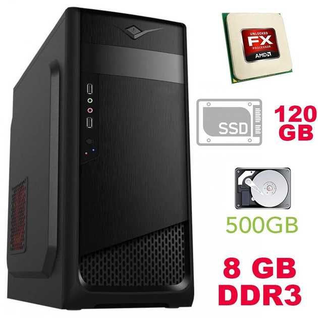 Продам ПК + Монітор | AMD FX-6100 | 8GB DDR3 | SSD 120GB | HDD 500GB