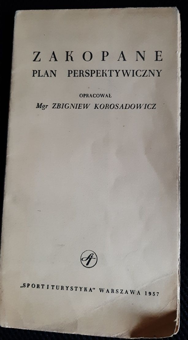 Zakopane plan perspektywiczny - mapa z 1957r.