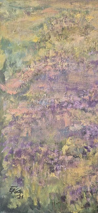 Lawendowe pole o zachodzie slonca