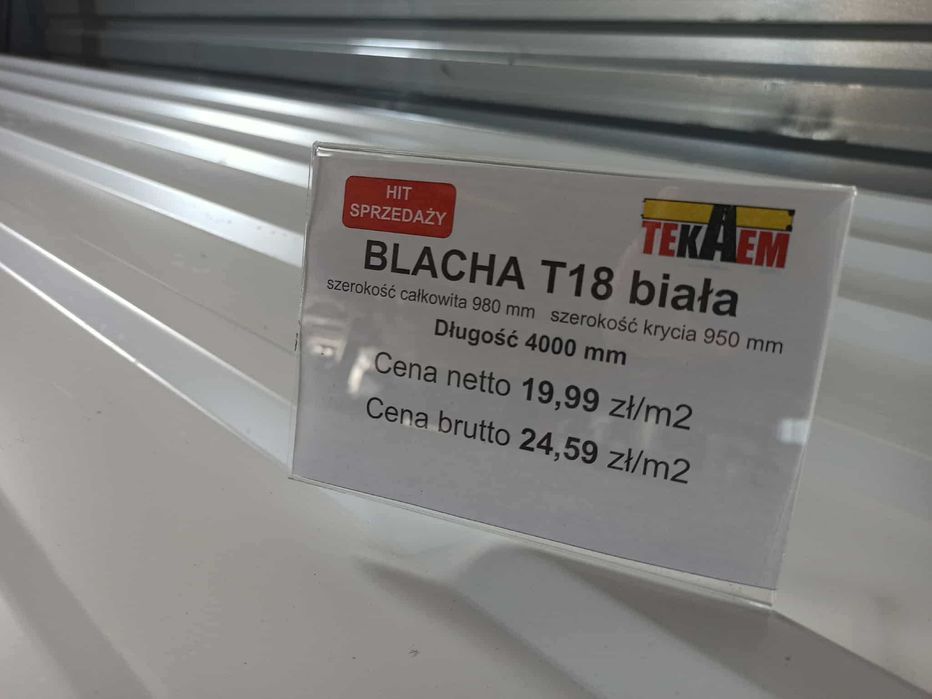 Płyta warstwowa ścienna  I i II gat. Hala, Garaż, Wiata, gr. 40 mm.  2