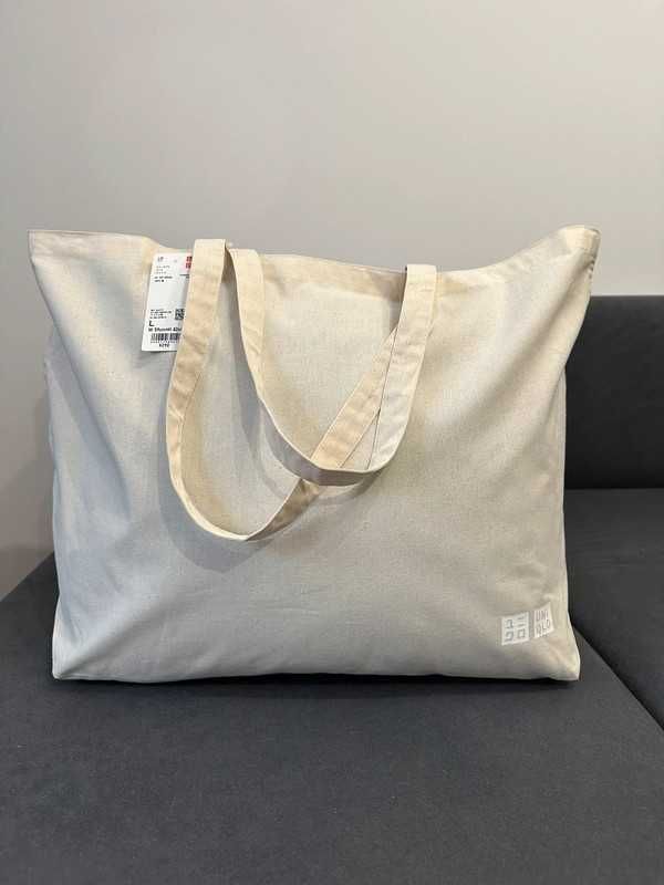 Uniqlo Cotton Bag / Shopper Bag / Tote / Bawełniana torba / plażowa /