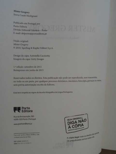 Mister Gregory de Sveva Casati Modignani - 1ª Edição