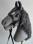 NOWY uszyty Hobby Horse A4 z ogłowiem i wodzami szary nowy szablon