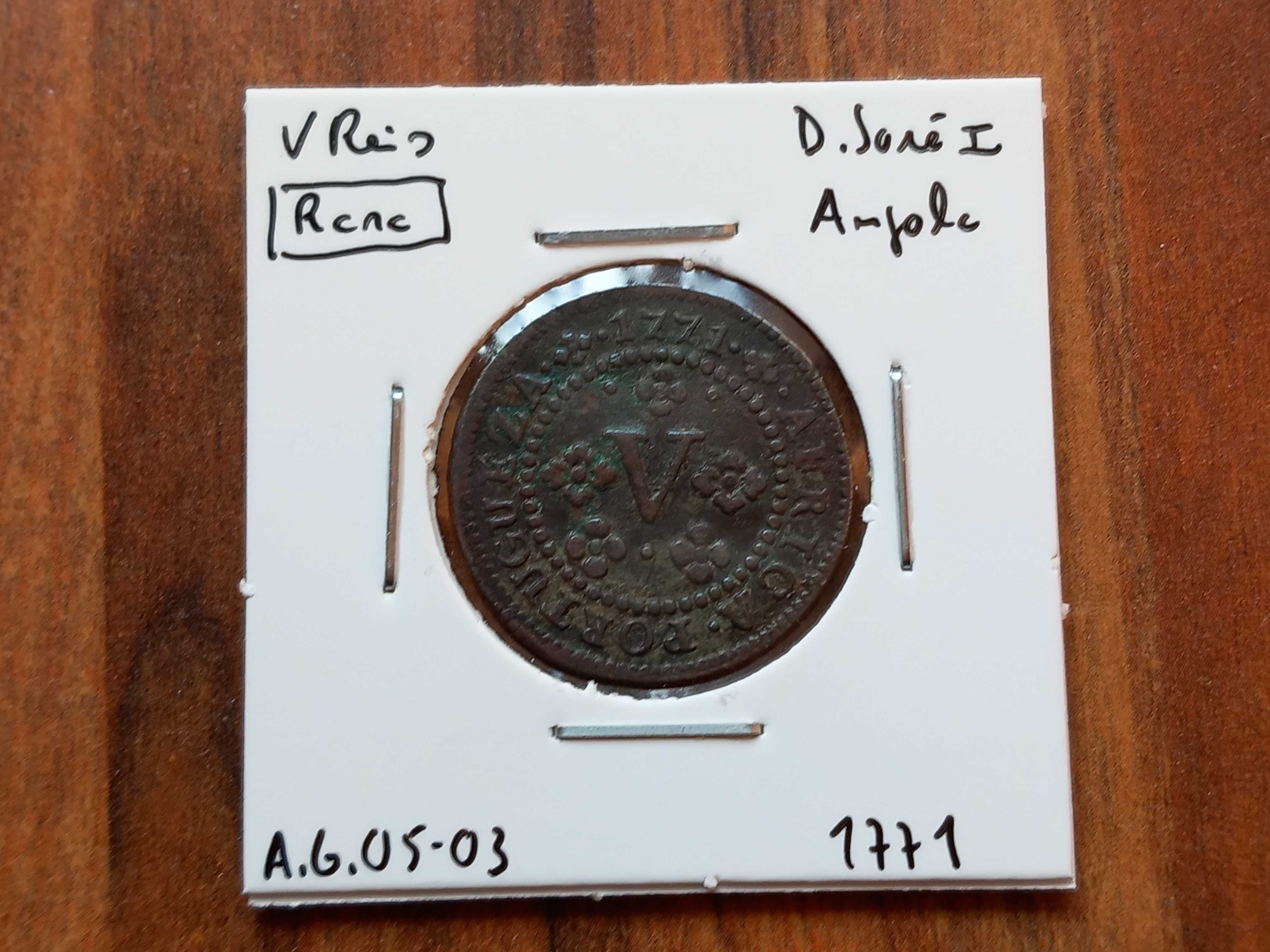 Moeda V Reis 1771 D. José I  - Angola (Rara)