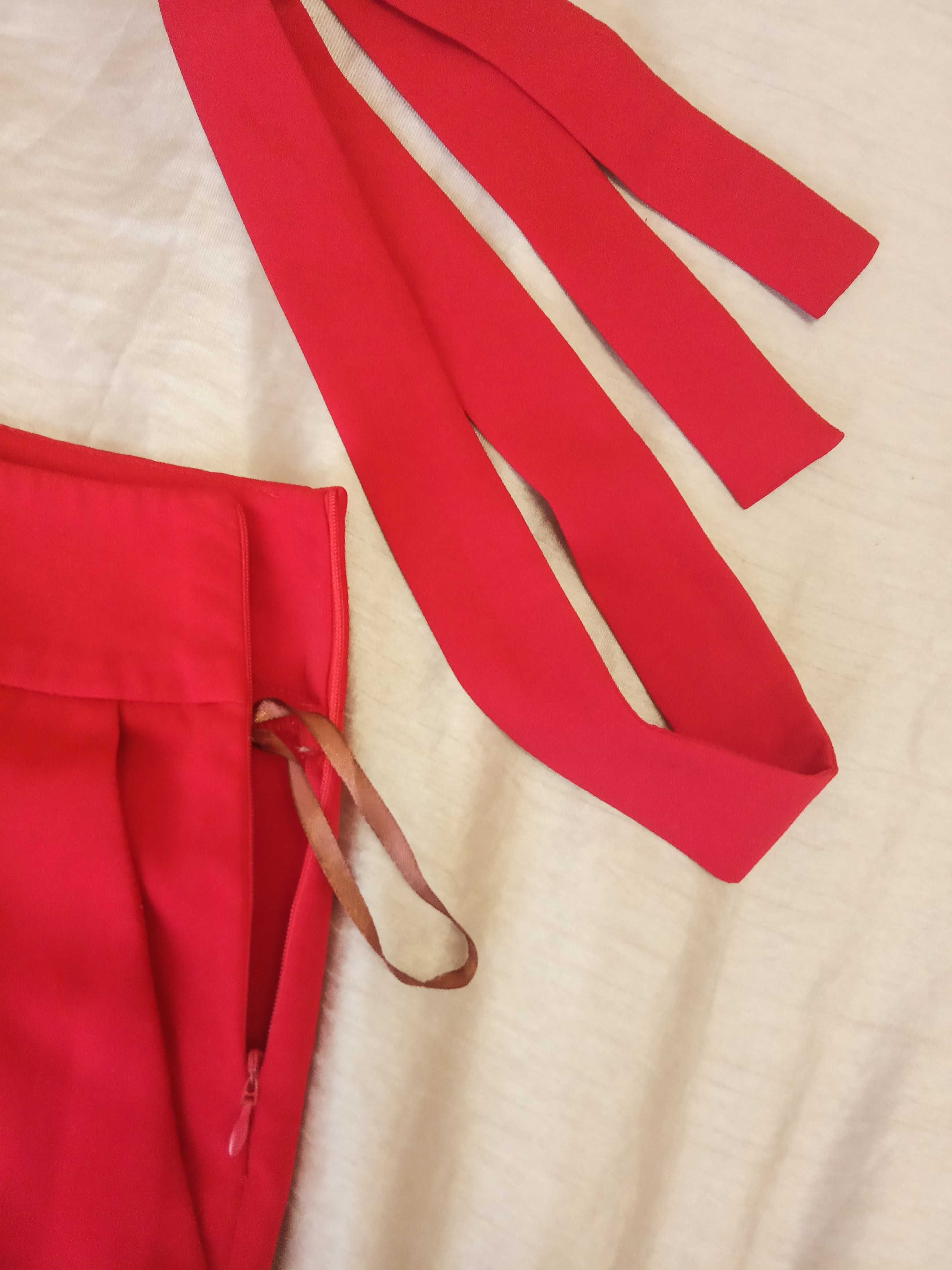 Жіночий червоний брючний костюм двійка maryline s/m український бренд