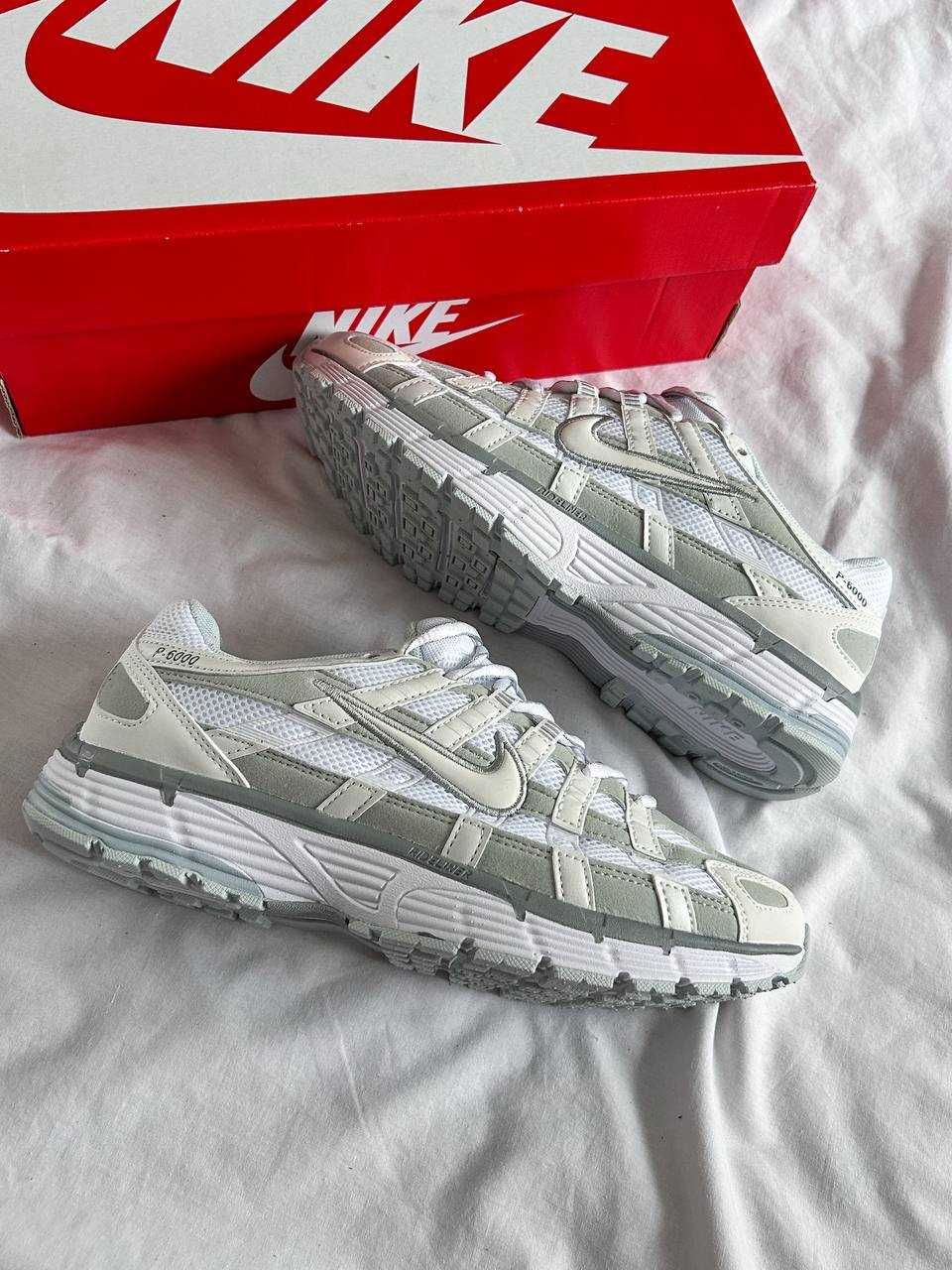 Чоловічі кросівки  Nike P-6000 білий з сірим Q213 ЯКІСТЬ