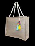 Bolsa de Praia em Juta com Pingente | 42cmx33cmx10cm - ENTREGA GRÁTIS!