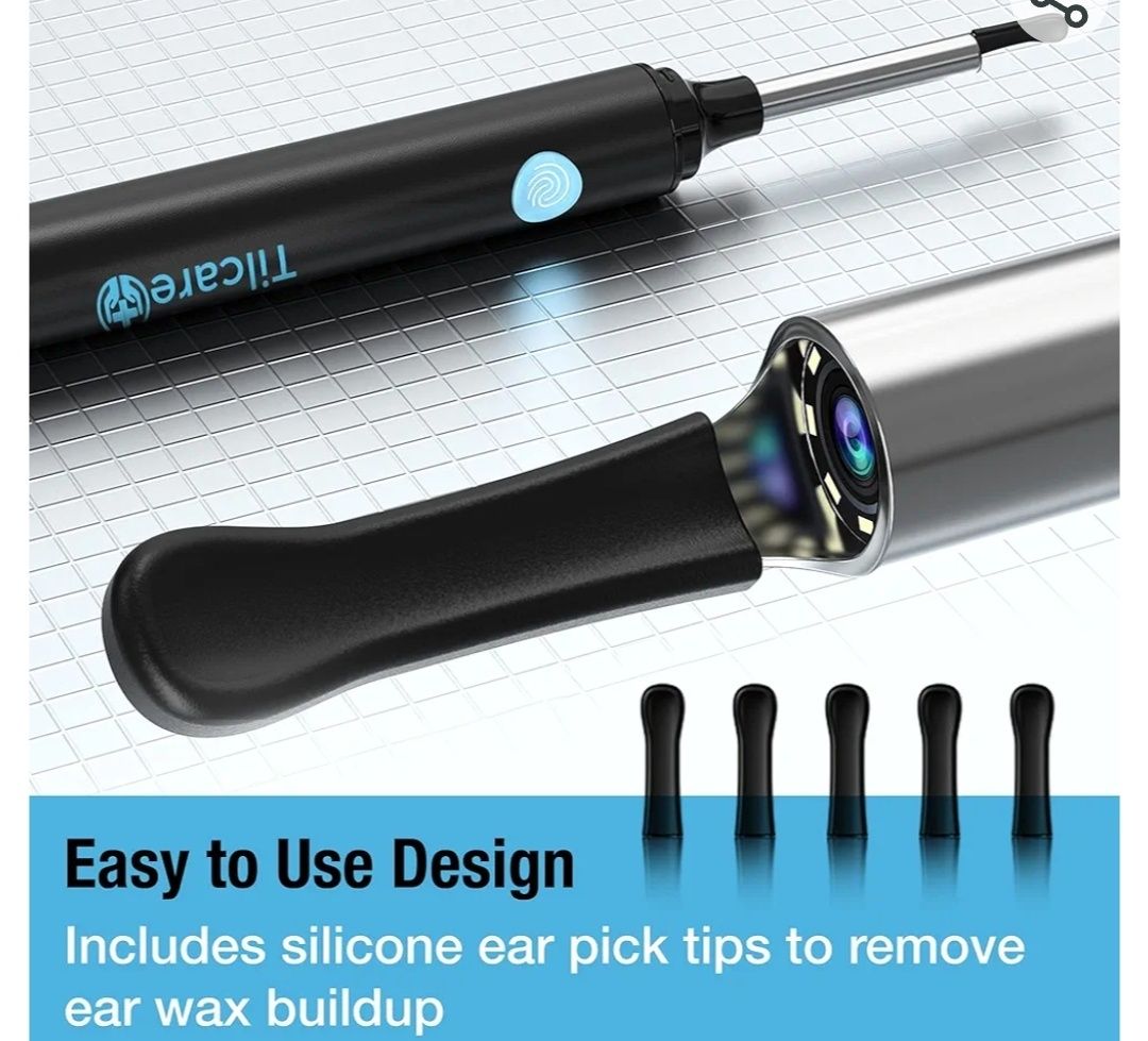Набір для чищення вух Tilcare із вушною камерою, розумний отоскоп USB-