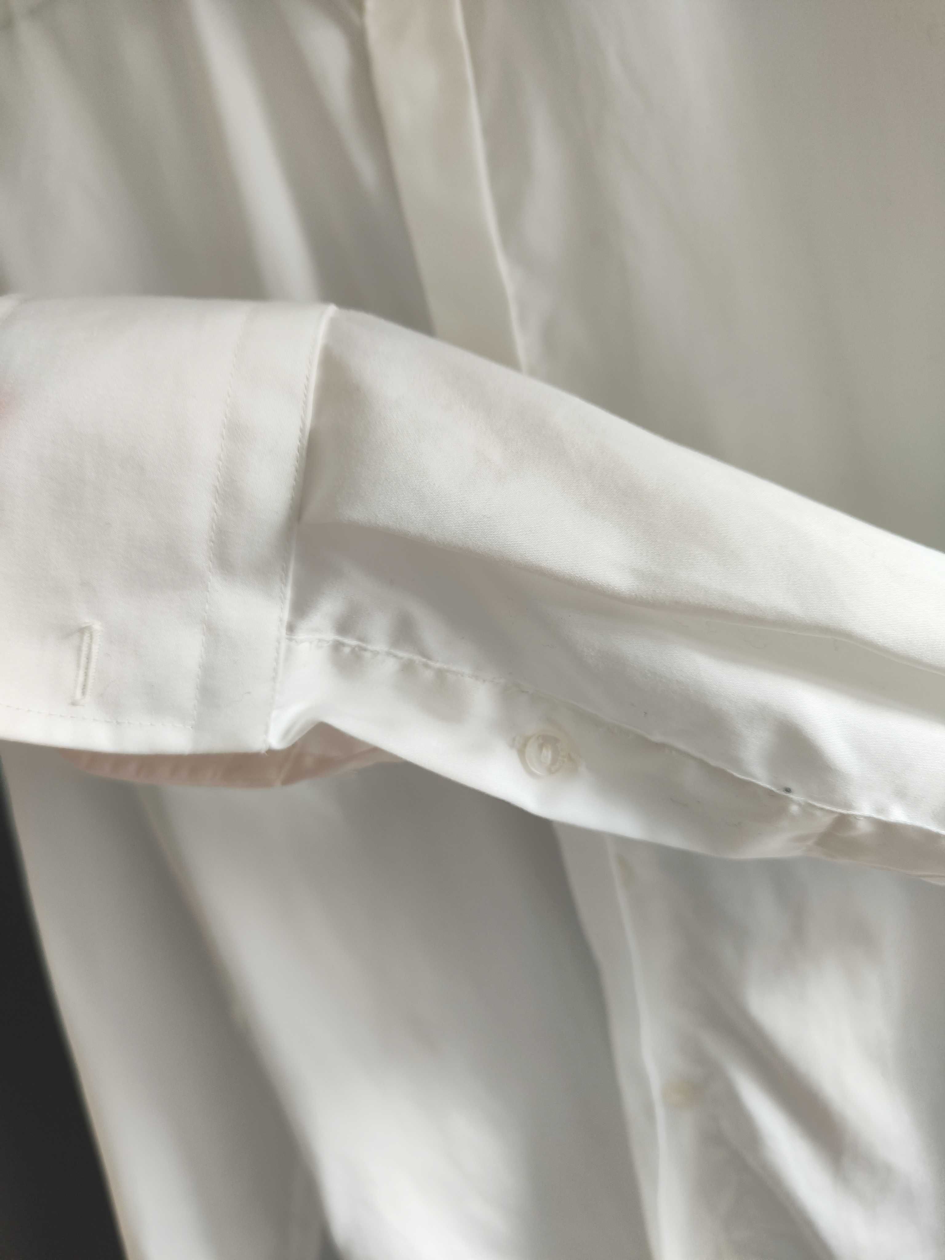 Koszula ślubna męska Albione 40 bawełniana elegancka śmietankowa ivory