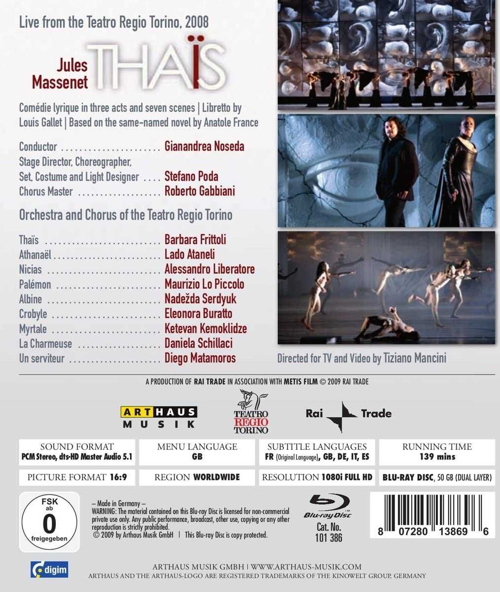 Massenet THAIS Frittoli Ataneli Noseda Poda Blu-ray