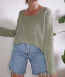 Zielony sweter oversize boho 100% bawełna handmade
