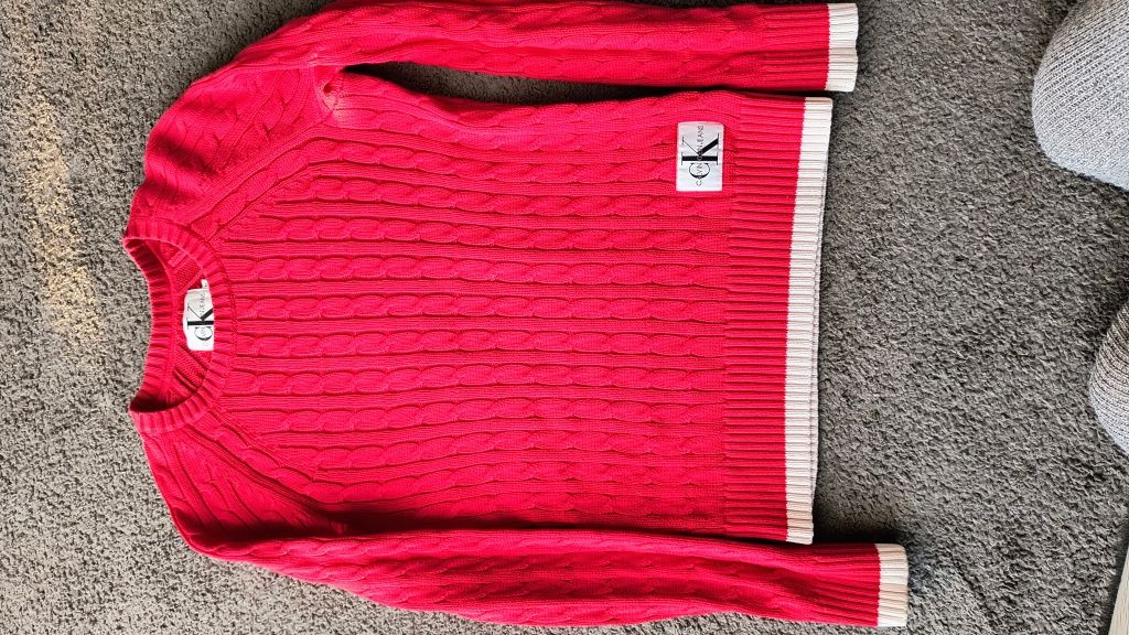 Sweter Calvin Klein r.M czerwony