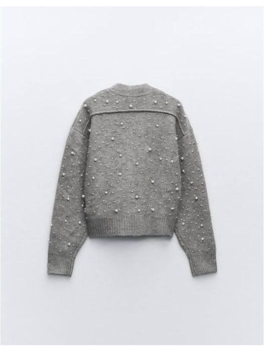 Кофтинка бомбер зіп худі Zara з перлинками блискітками стрази