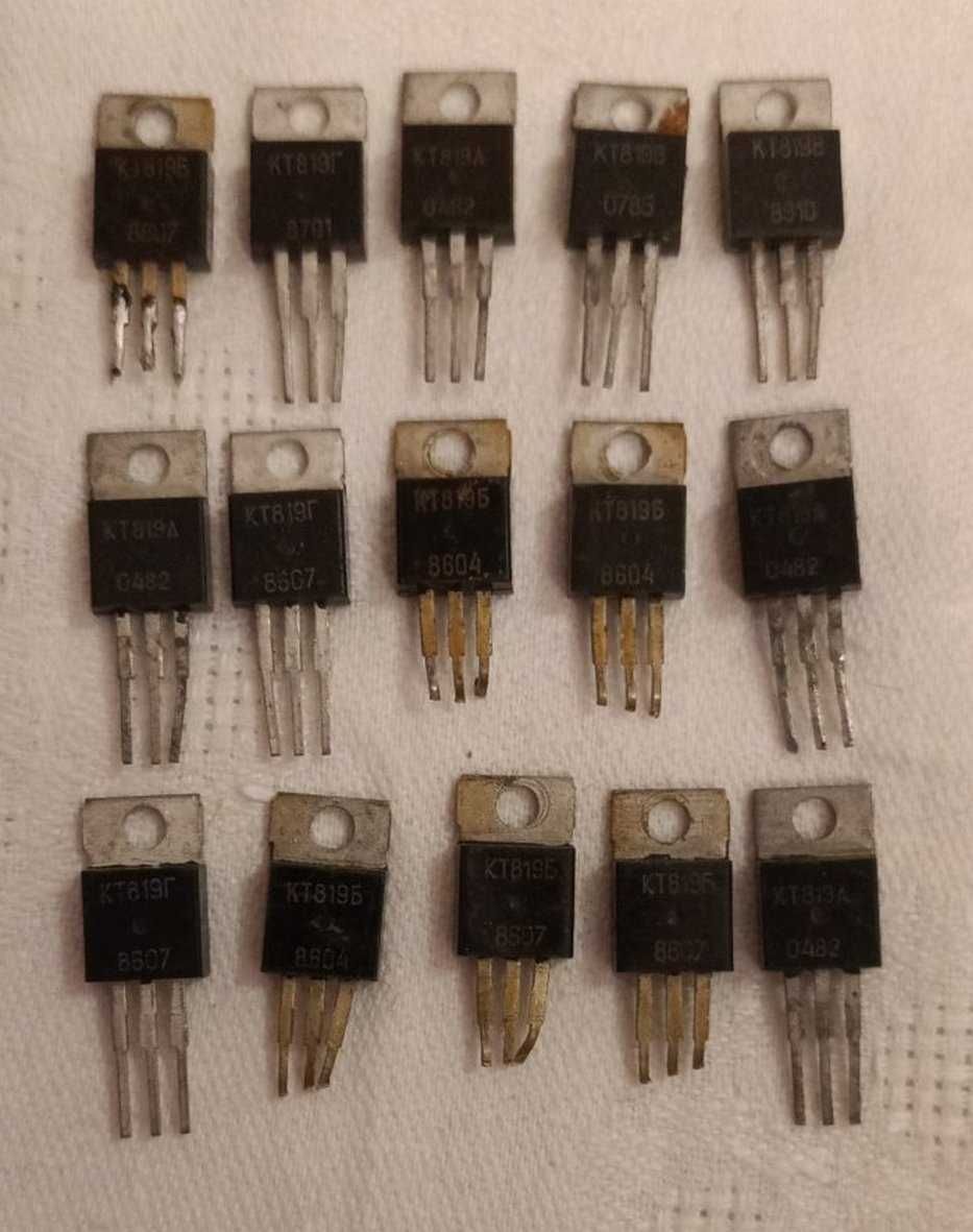 КТ818А, 819А,Б,В,Г, 853А,Б,Г, 863А, 829А,Б, 837Б,Д, 872А, 805АМ, 807Б