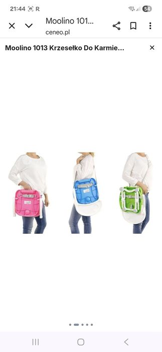 Moolino 1013 Krzesełko Do Karmienia Składane Szare