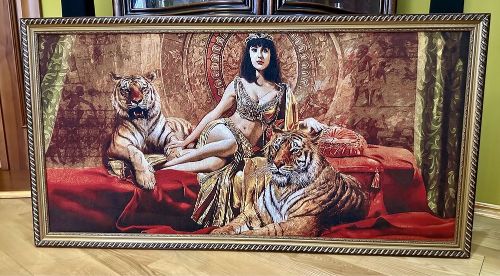 Картина Клеопатра з тиграми,люрекс