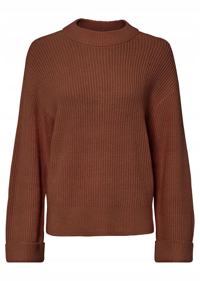 B.P.C sweter brązowy z wywiniętym rękawem r.44/46
