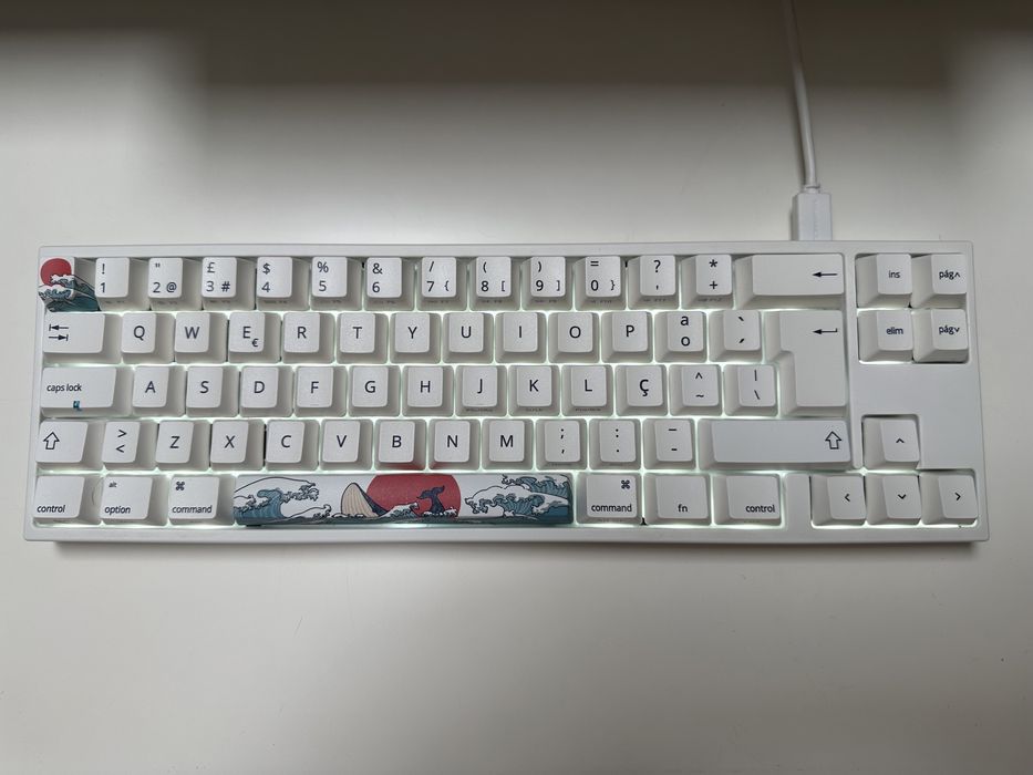 Teclado Mecânico Ducky MIYA Pro MAC/PC White LED 65% PBT