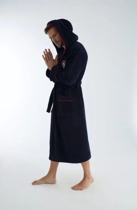 Халаты мужские Nusa 1305/1310 бамбук/хлопок с капюшоном
