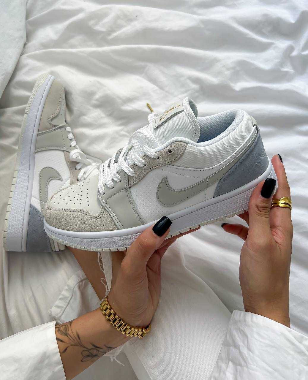 Кроссовки Nike Air Jordan 1 low grey / Аир джордан серые 37 38 39 40