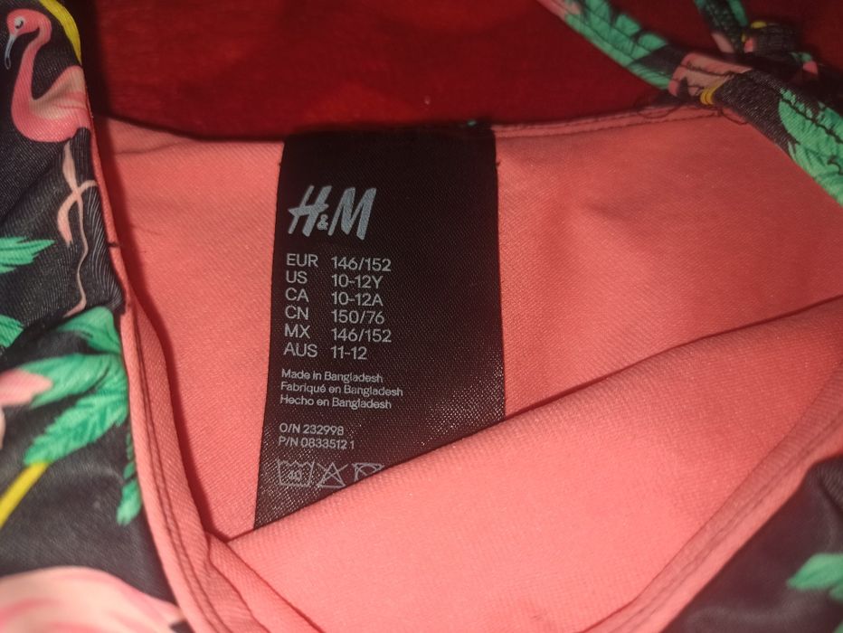 Góra od kostiumu kąpielowego hm h&m dziewczęca Rozmiar 146/152