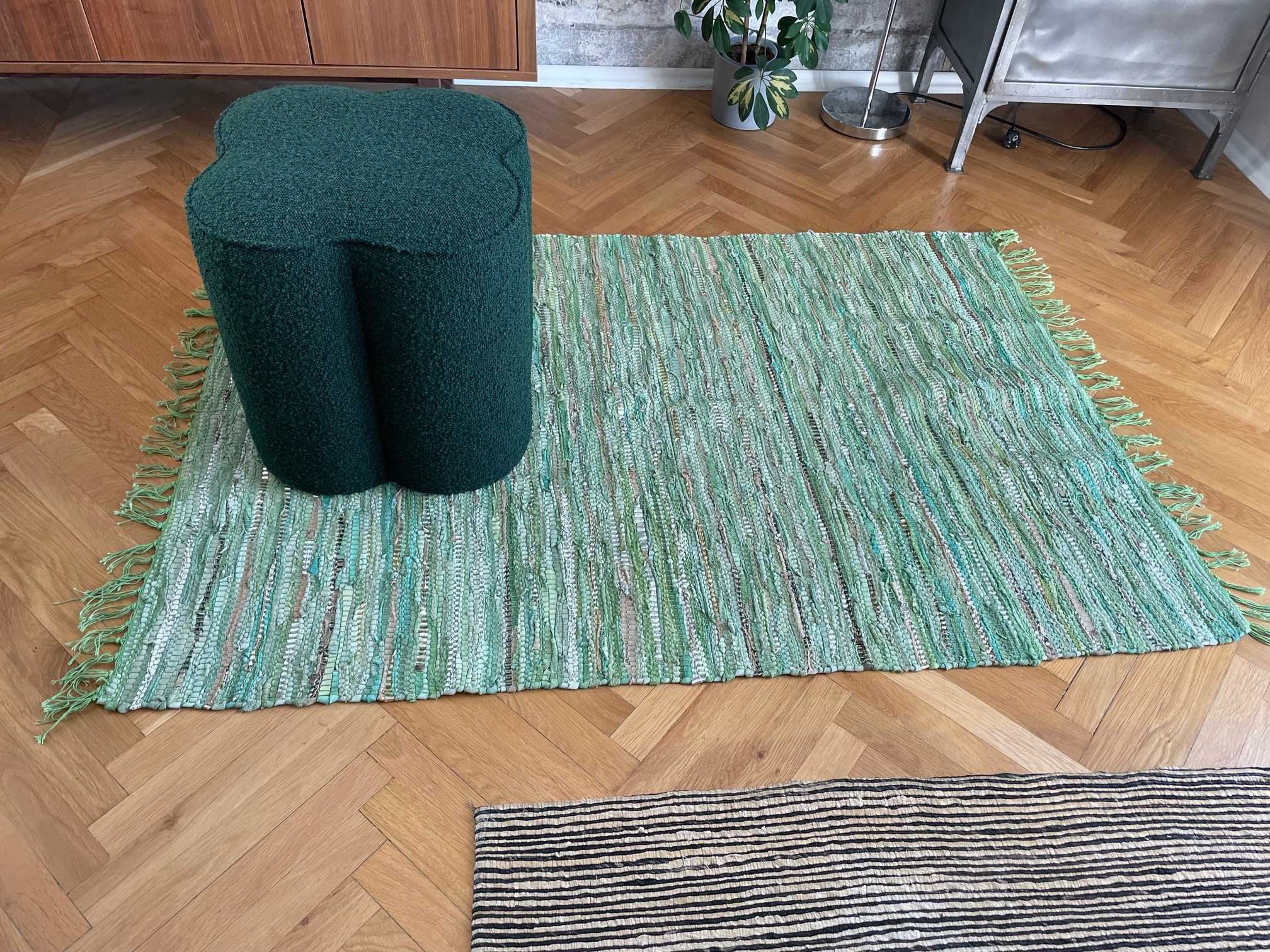 NOWY SKÓRZANY Dywan pleciony 150x100 cm z Lizbony. Skóra naturalna!