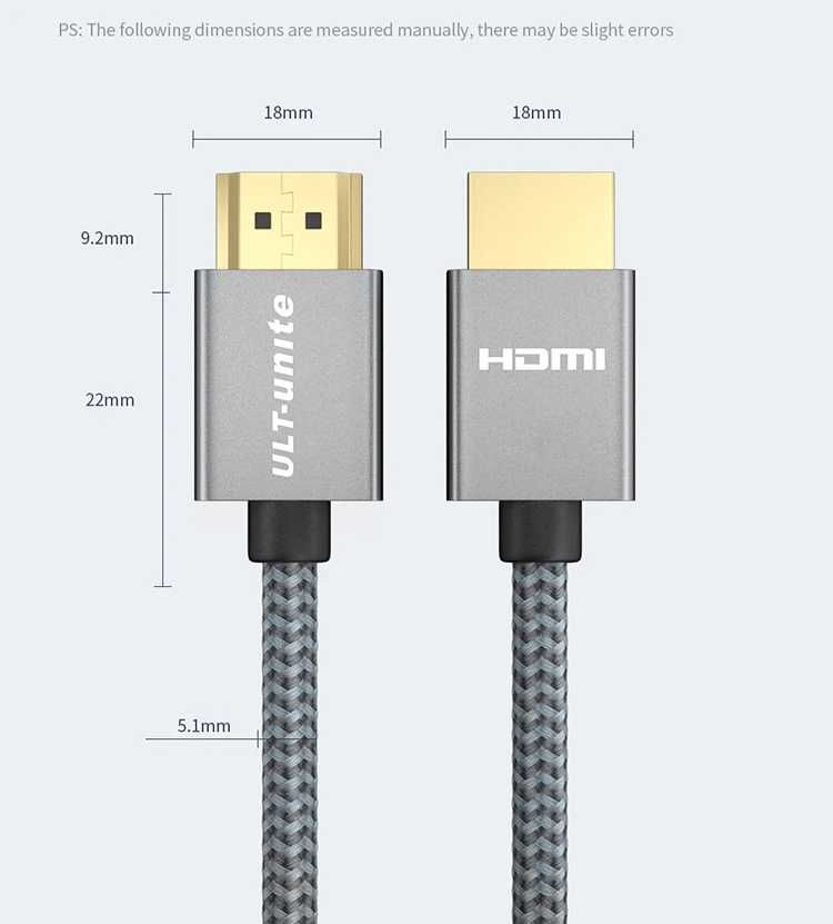 4K HDMI кабель 3 метри. Плетений нейлоном. Сумісний з HDR, 3D