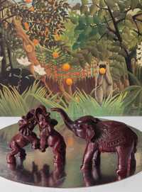 Piękne stare figurki słonie laka indie  2 sztuki