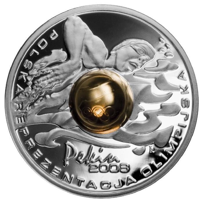 Moneta 10 zł z 2008 roku - Igrzyska XXIX Olimpiady Pekin 2008 (kula).