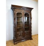 Figuralna Biblioteka Dwudrzwiowa NEORENESANS BOGATO RZEŹBIONA