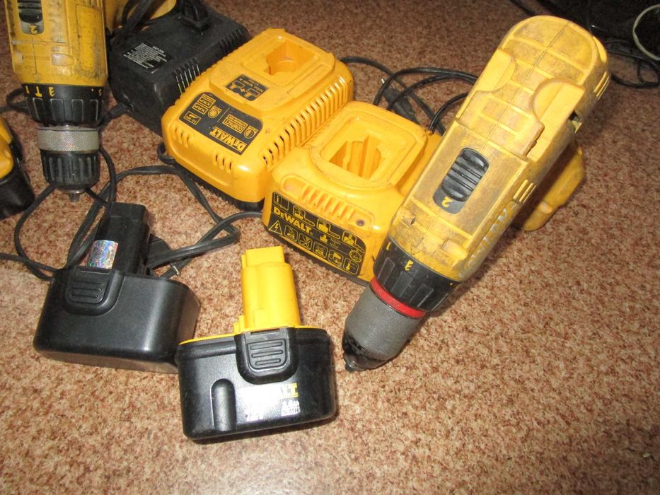 Wkrętarko wiertarki De Walt 3 sztuki z osprzętem