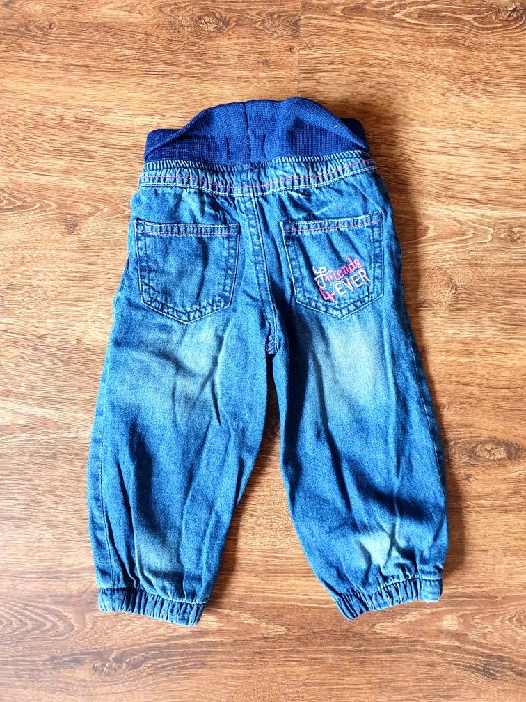 Spodnie jeansy dżinsy ocieplane r. 74