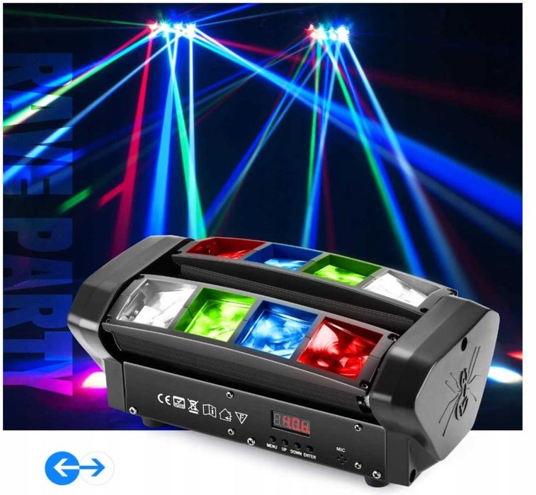 Światła dyskotekowe Spider Light Moving Head Lights RGBW Disco DMX-512