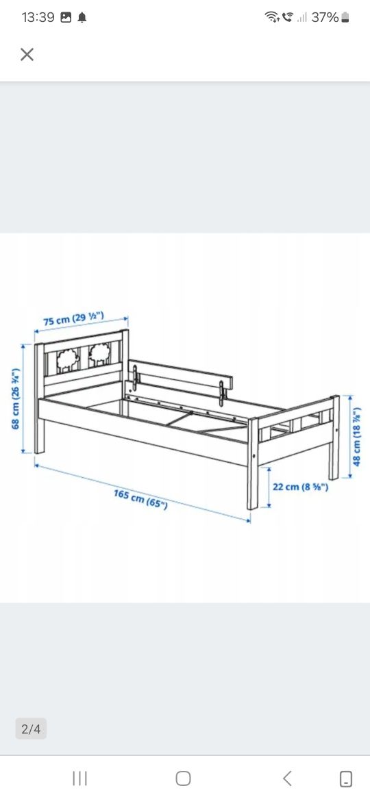 Łóżko ikea Kritter