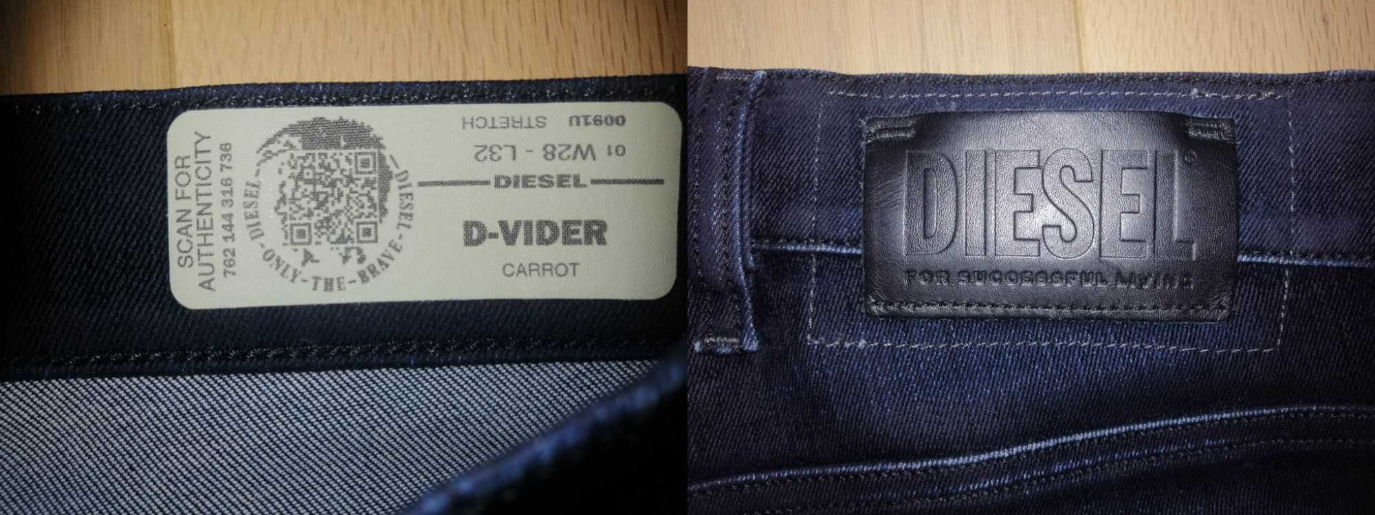 Spodnie jeans Diesel D-VIDER, rozmiar 28-32 (M)