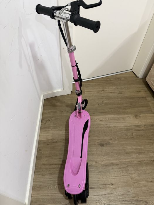 Trotinete Elétrico Metal, Plástico cor Rosa 75x36x93 cm HOMCOM