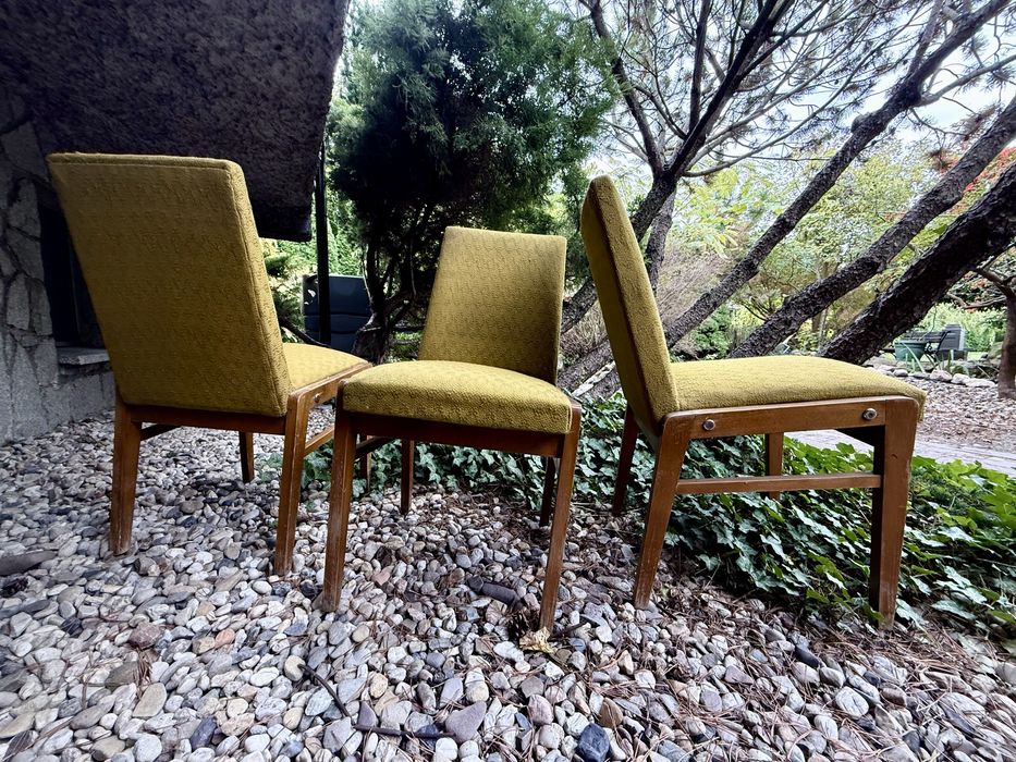 Zestaw 3 krzeseł Jadalnianych Vintage PRL Mid-Century Modern ’60 '70