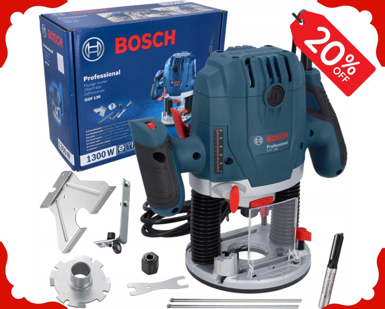 Nowa FREZARKA Górnowrzecionowa 1300W Bosch Wycinarka Zestaw XXL (-20%)