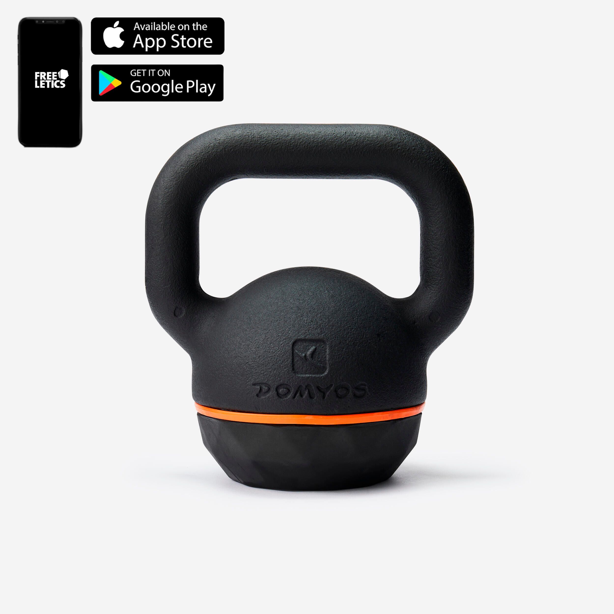 Haltere Kettlebell em Ferro Fundido e Base em Borracha