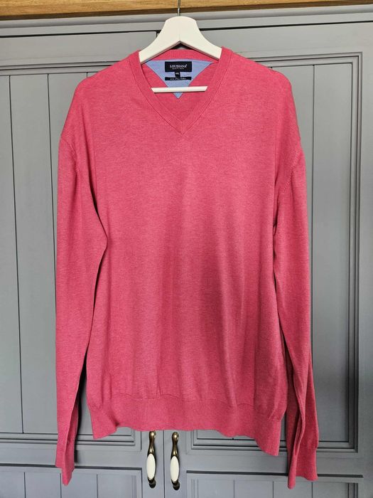 Sweter męski pima cotton Louisiana XXL blady róż malinka