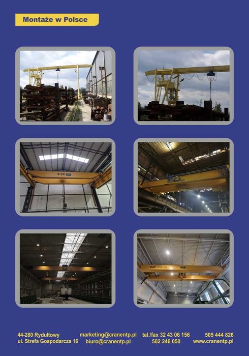 Suwnica używana PODEM ABUS Demag  20t 15t 10t 8t 5t CZĘŚCI DO SUWNIC
