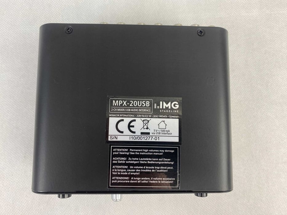 3-kanałowy mikser stereo IMG Stageline MPX-20USB Interfejs audio usb